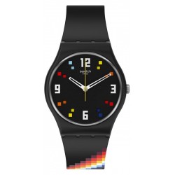 Buy Swatch Unisex Watch Gent Black Carousel Squares SO28B705