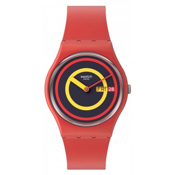 Buy Swatch Unisex Watch Gent Swatch Concentric Red SO28R702